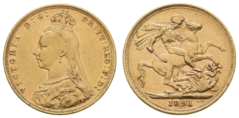 Australien
Victoria, 1837-1901 Sovereign 1891 Melbourne Jubilee bust K.M. 10 Se...