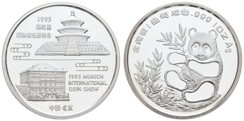 China
Volksrepublik 1993 Großer Pandabär, 1 oz (31 g 999er Silber), geprägt anl...