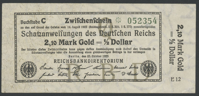 Deutschland Deutsches Reich
Staatliches wertbeständiges Notgeld 2,10 Mark Gold ...