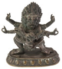 Ethnologika Asien
 Tibet, vermutlich aus der Zeit der chinesischen Okkupation, sechsarmige Mahakala Bronze aus dem 20. Jahrhundert, 11.5 cm hoch und ...