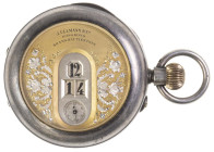 J. Ullmann & Co., Hong Kong - Shanghai - Tientsin, sehr seltene Taschenuhr mit Stunden- und Minutenanzeige in Ziffern sowie Sekundenanzeige per Zeiger...