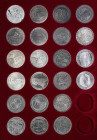 Bundesrepublik (DM)
 2 Schuber und eine kleine Kiste mit 5 und 10 DM Münzen der Bundesrepublik, fast alle Silber st