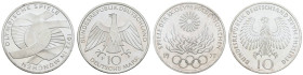 Bundesrepublik (DM)
 10 DM, kompletter Satz Olympiamünzen. Alle Prägestätten. In sauberer Sammlerkasette. Bitte besichtigen. st