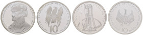 Bundesrepublik (Euro)
 Lot 10 DM Gedenkmünzen in orig. Folie d. staatl. Vertriebsstelle Bad Homburg (mit Adler) 1997-2001. Insg. 17 Stück. In saubere...