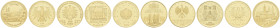 Bundesrepublik (Euro)
 100 €, 5 Goldmünzen aus der Reihe 'Weltkulturerbe': 2008 (Goslar), 2013 (Dessau), 2014 (Kloster Lorsch), 2017 (Wittenberg), 20...