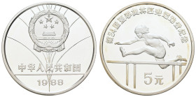 Olympische Spiele Olympische Sommerspiele
 1988, 36 PP-Silbermünzen aus Abobezug in der blauen Kassette, mit Begleitzetteln, bitte beachten Sie auch ...