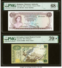 Bahamas Monetary Authority 1/2 Dollar 1968 Pick 26a PMG Superb Gem Unc 68 EPQ; Sri Lanka Central Bank of Ceylon 10 Rupees 26.3.1979 Pick 85a PMG Seven...