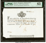 Brazil Portuguese Administration Various Amounts 31.12.1773 Pick A101 PMG Choice Uncirculated 63. A small hole is noted on this example. 

HID09801242...