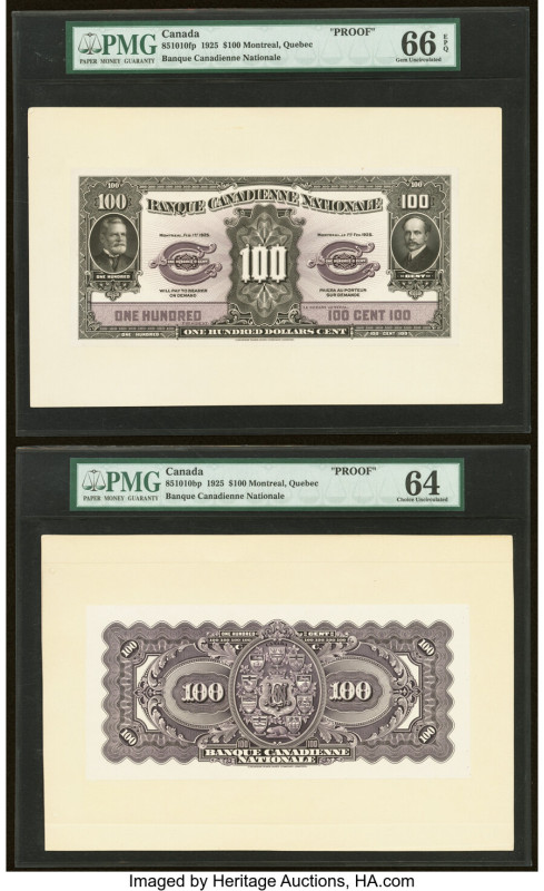 Canada Montreal, PQ- Banque Canadienne Nationale $100 1.2.1925 Ch.# 85-10-10FP; ...