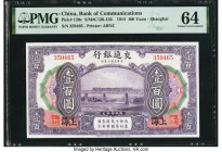 China Bank of Communications, Shanghai 100 Yuan 1.10.1914 Pick 120c S/M#C126-126 PMG Choice Uncirculated 64. 

HID09801242017

© 2022 Heritage Auction...