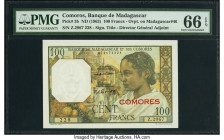 Comoros Banque de Madagascar et des Comores 100 Francs ND (1963) Pick 3b PMG Gem Uncirculated 66 EPQ. 

HID09801242017

© 2022 Heritage Auctions | All...