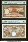 Hong Kong Hongkong & Shanghai Banking Corp. 5 Dollars 7.8.1958 Pick 180a KNB61 PMG Choice Uncirculated 64; Serbia National Bank 1000 Dinara 1.5.1942 P...