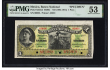 Mexico Banco Nacional de Mexicano 1 Peso ND (1885-1913) Pick S255s2 M296s Specimen PMG About Uncirculated 53. Three POCs. 

HID09801242017

© 2022 Her...