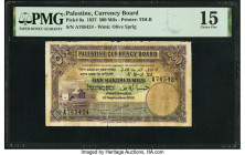 Palestine Palestine Currency Board 500 Mils 1.9.1927 Pick 6a PMG Choice Fine 15. Tears are noted on this example. 

HID09801242017

© 2022 Heritage Au...