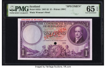 Scotland Commercial Bank of Scotland Ltd. 1 Pound 1947-53 Pick S332s Specimen PMG Gem Uncirculated 65 EPQ. One POC. 

HID09801242017

© 2022 Heritage ...