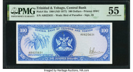 Trinidad & Tobago Central Bank of Trinidad and Tobago 100 Dollars 1964 (ND 1977) Pick 35a PMG About Uncirculated 55. Minor stains are noted on this ex...