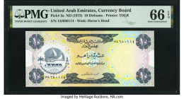 United Arab Emirates Currency Board 10 Dirhams ND (1973) Pick 3a PMG Gem Uncirculated 66 EPQ. 

HID09801242017

© 2022 Heritage Auctions | All Rights ...