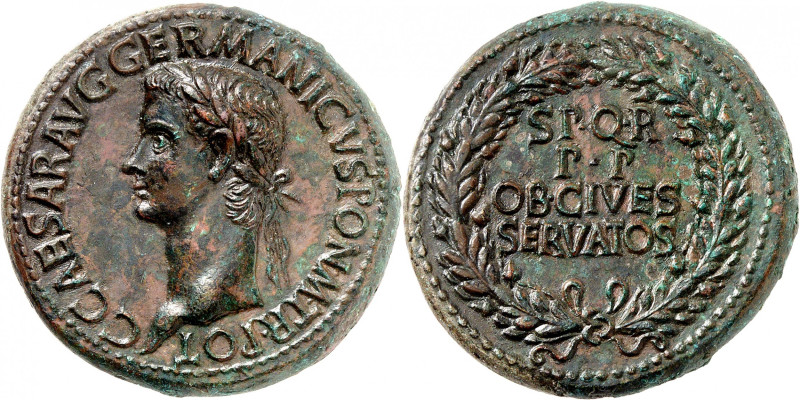 EMPIRE ROMAIN 
Caligula, 37-41. Sesterce vers 37-38, Rome. C·CAESAR·AVG·GERMANI...