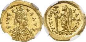 EMPIRE ROMAIN
Aelia Verina (Vérine), 457-484. Solidus vers 462-466, Constantinople. AEL VERI-NA AVG Buste drapé et diadémé d'Aelia Verina à droite / ...