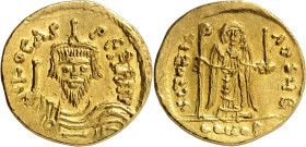 LE MONDE ARABE
Umayyad Caliphate
Arab-Byzantine coinage. Solidus in the name of Byzantine Emperor Phocas circa AH 60-72 (circa 679-692 CE), Dimashq ...