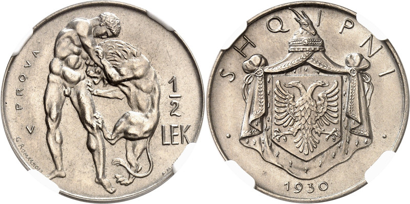 ALBANIE
Epoque contemporaine
Zogu I, 1928-1939. 1/2 Lek 1930 V, Vienne. ESSAI ...