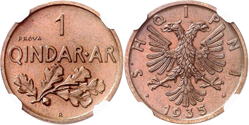 ALBANIE
Epoque contemporaine
Zogu I, 1928-1939. Qindar Leku 1935 R, Rome. ESSA...