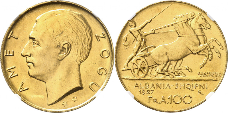 ALBANIE
Epoque contemporaine
Ahmed Zogu, Président, 1925-1928. 100 Franga Ari ...