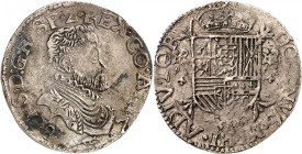 BELGIQUE
Artois
Philippe II d'Espagne, 1555-1598. Demi-écu 1587, Arras. Buste drapé et cuirassé à droite / Ecu couronné. Tranche lisse. 16,54g. Delm...