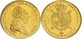 BELGIQUE
Brabant - Pays-Bas autrichiens
Joseph II de Habsbourg-Lorraine, duc de Milan et Mantoue, 1780-1790. Double Souverain 1788, Bruxelles. Buste...