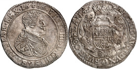 BELGIQUE
Flandres
Philippe IV, 1621-1665. Ducaton 1666, Bruges. Buste drapé et cuirassé à droite / Ecu couronné soutenu par deux lions. Tranche liss...