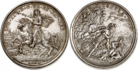 FRANCE
Louis XIV, 1643-1715. Médaille en argent commémorant le massacre des huguenots dans les Cévennes en 1673, par Giovanni Hamerani, Rome. Louis X...