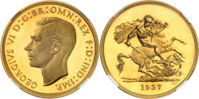 GRANDE BRETAGNE
Epoque contemporaine
George VI, 1936-1952. Série de 4 monnaies : 5, 2, 1 et 1/2 Pound 1937, Londres. FRAPPES sur FLANS BRUNIS. Tête ...