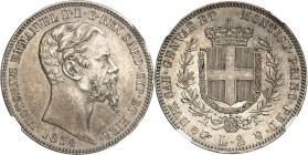 ITALIE
Royaume de Sardaigne
Victor-Emmanuel II, 1849-1861. 2 Lire 1854, Turin. Tête nue à droite. Date au-dessous / Ecu de Savoie couronné, entouré ...
