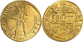 ITALIE
Ferrare
Alphonse II d'Este, 1559-1597. Ongaro 1596, Ferrare. Le duc en armure debout à droite. Date à l'exergue / Armoiries couronnées. 3,47g...