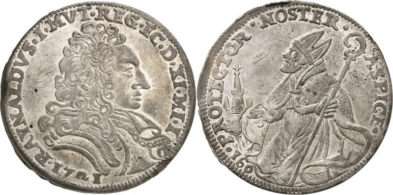 ITALIE
Modène
Rinaldo d'Este, 1706-1737. Ducato 1721, Modène. Buste cuirassé à...