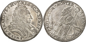 ITALIE
Modène
Rinaldo d'Este, 1706-1737. Ducato 1721, Modène. Buste cuirassé à droite. Date au-dessous / Saint Géminien agenouillé à gauche et tenan...