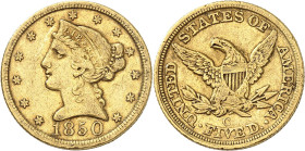 USA
5 Dollars 1850 C, Charlotte. 8,29g. Fr. 139.

Rare. Beau.