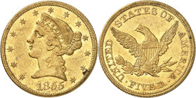 USA
5 Dollars 1855. 8,34g. Fr. 138.

Beau.