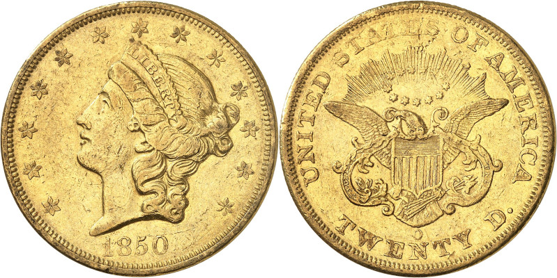USA
20 Dollars 1850 O, New Orleans. 33,40g. Fr. 171.

Rare. Très beau.