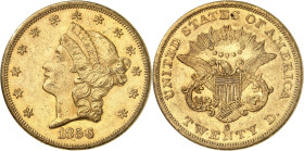 USA
20 Dollars 1856 S, San Francisco. 33,41g. Fr. 172.

Très beau.