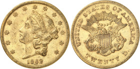 USA
20 Dollars 1862. 33,37g. Fr. 169.

Rare. Petites marques dans les champs, sinon très beau.