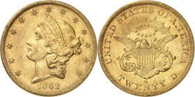 USA
20 Dollars 1862 S, San Francisco. 33,37g. Fr. 172.

Très beau.