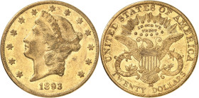 USA
20 Dollars 1893 CC, Carson City. 33,40g. Fr. 179.

TB.