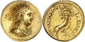 LE MONDE GREC
Royaume d'Egypte
Ptolémée IV, 221-204 av. J.-C. Octodrachme non daté, Alexandrie. Buste radié de Ptolémée III portant l'égide à droite...