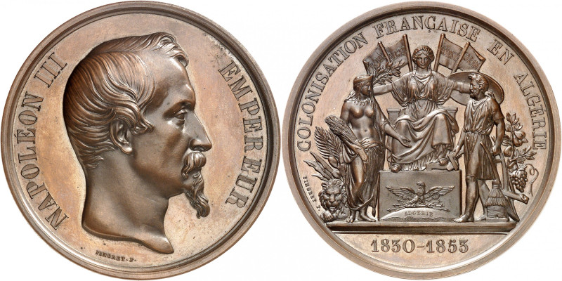 ALGERIE
Second Empire, 1852-1870. Médaille en bronze de 1853 commémorant la col...