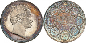 ALLEMAGNE
Bavière
Louis I, 1825-1848. Double Taler 1838, Munich. Tête nue à droite. Nom du graveur au-dessous / Huit médaillons portant les noms des...