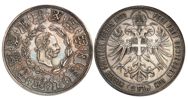 AUTRICHE / SAINT-EMPIRE
François Joseph I, 1848-1916. 2 Gulden 1873, Vienne. Tê...
