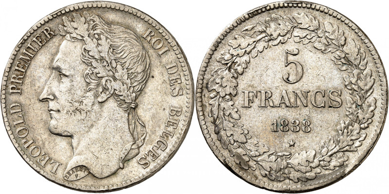 BELGIQUE
Royaume de Belgique
Léopold I, 1831-1865. Frappe monnaie. 5 Francs 18...