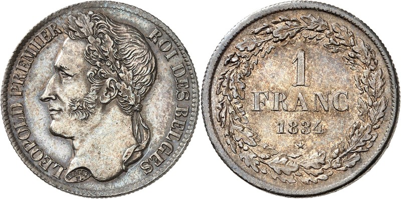BELGIQUE
Royaume de Belgique
Léopold I, 1831-1865. Frappe monnaie. 1 Franc 183...