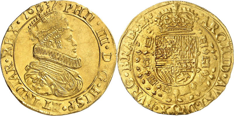 BELGIQUE
Brabant
Philippe IV d'Espagne, 1621-1665. Double Souverain 1637, Anve...